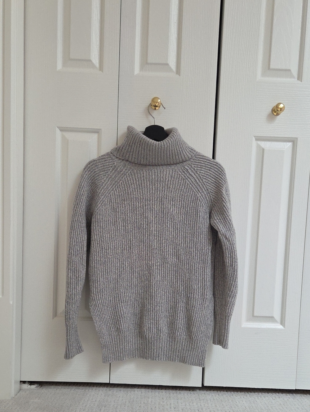 Wilfred Free Lin Sweater 100% Merino Wool Ribbed Turtleneck Gray XS